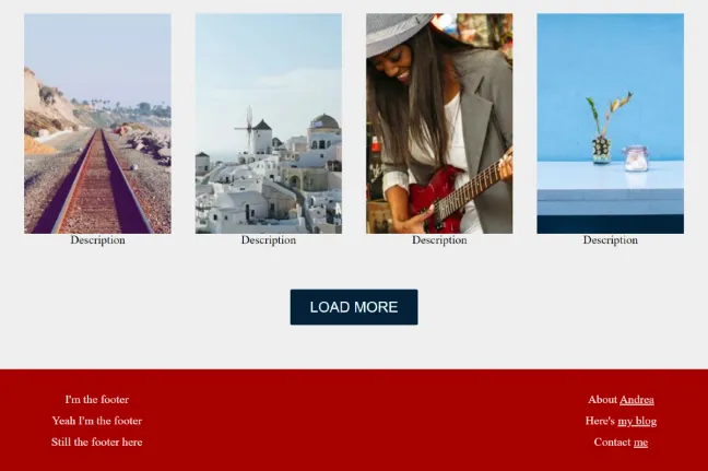A website showing 4 images and a Load More button