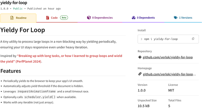 yieldy-for-loop on npm